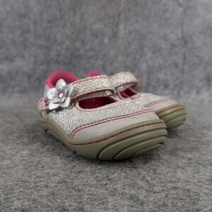 Stride Rite Surprize Shoe Baby 3 Mary Jane Pauline Glitter Adjustable Strap Grey